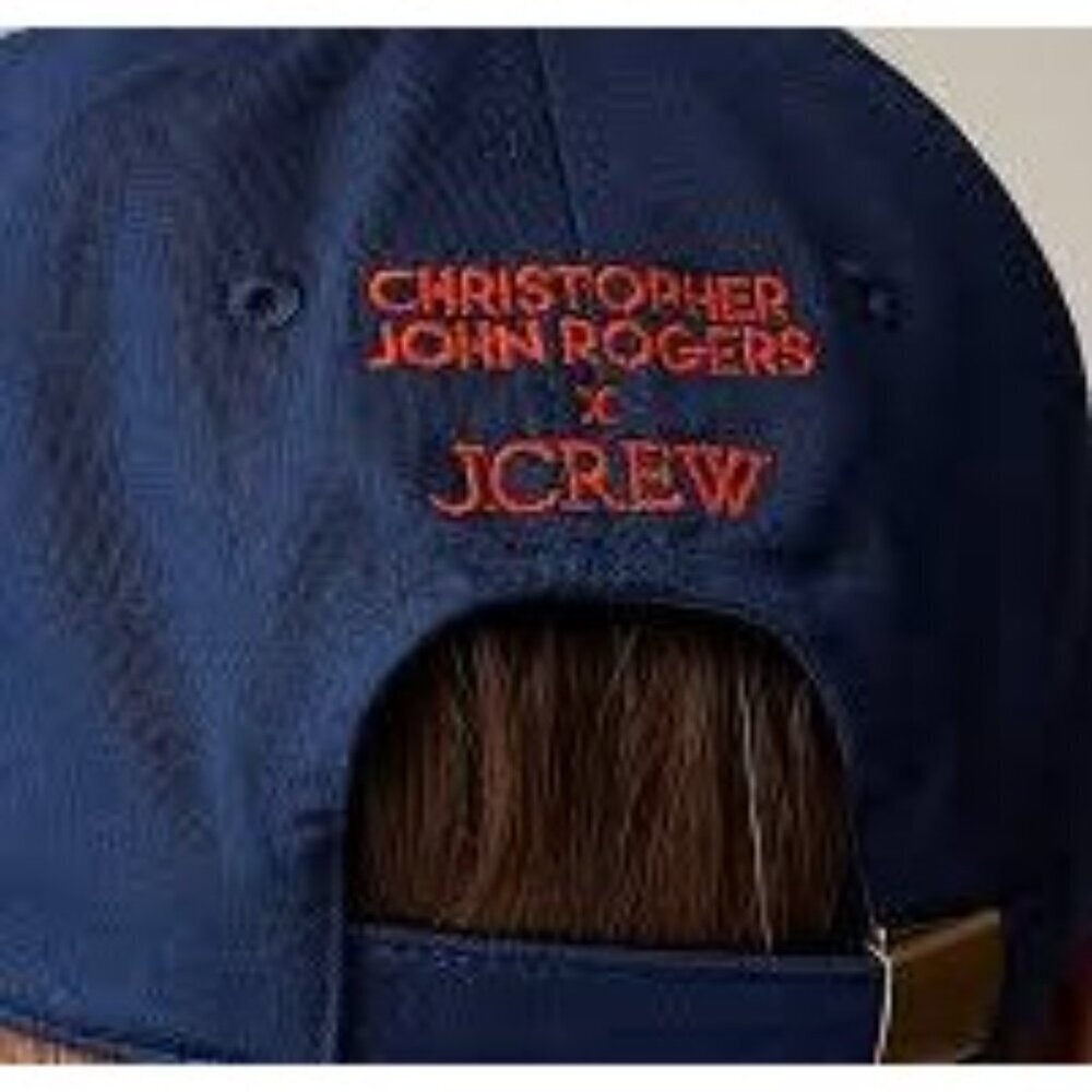 J. Crew X Christopher John Rogers Women's Navy Blue Sequin Baseball Hat - Picture 4 of 4